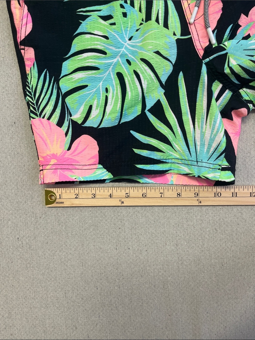 Party Pants Tropical Floral Swim Trunks Black Pink Medium Shorts - Picture 10 of 15